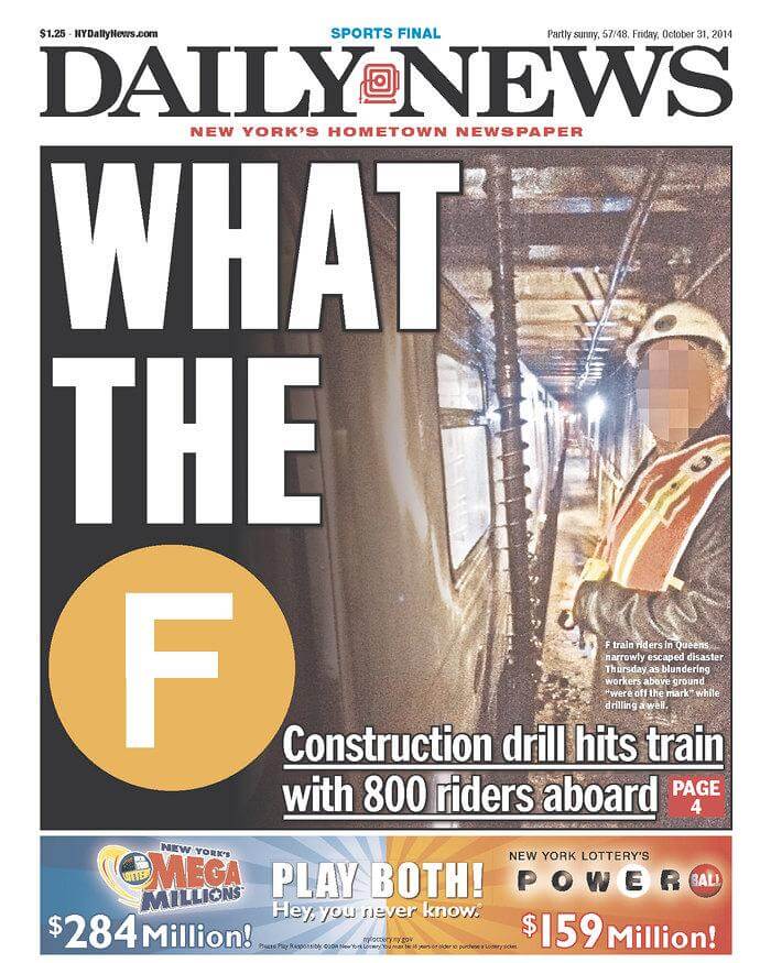 Happy Halloween: F Train Riders Almost Get Impaled by a