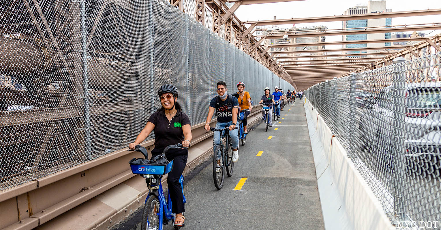 A long awaited new Brooklyn Bridge bike lane officially opens