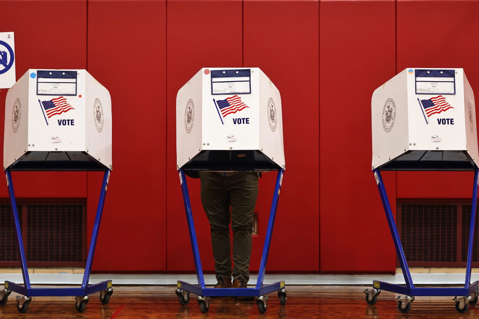 Voters ast ballots in Brooklyn, New York.