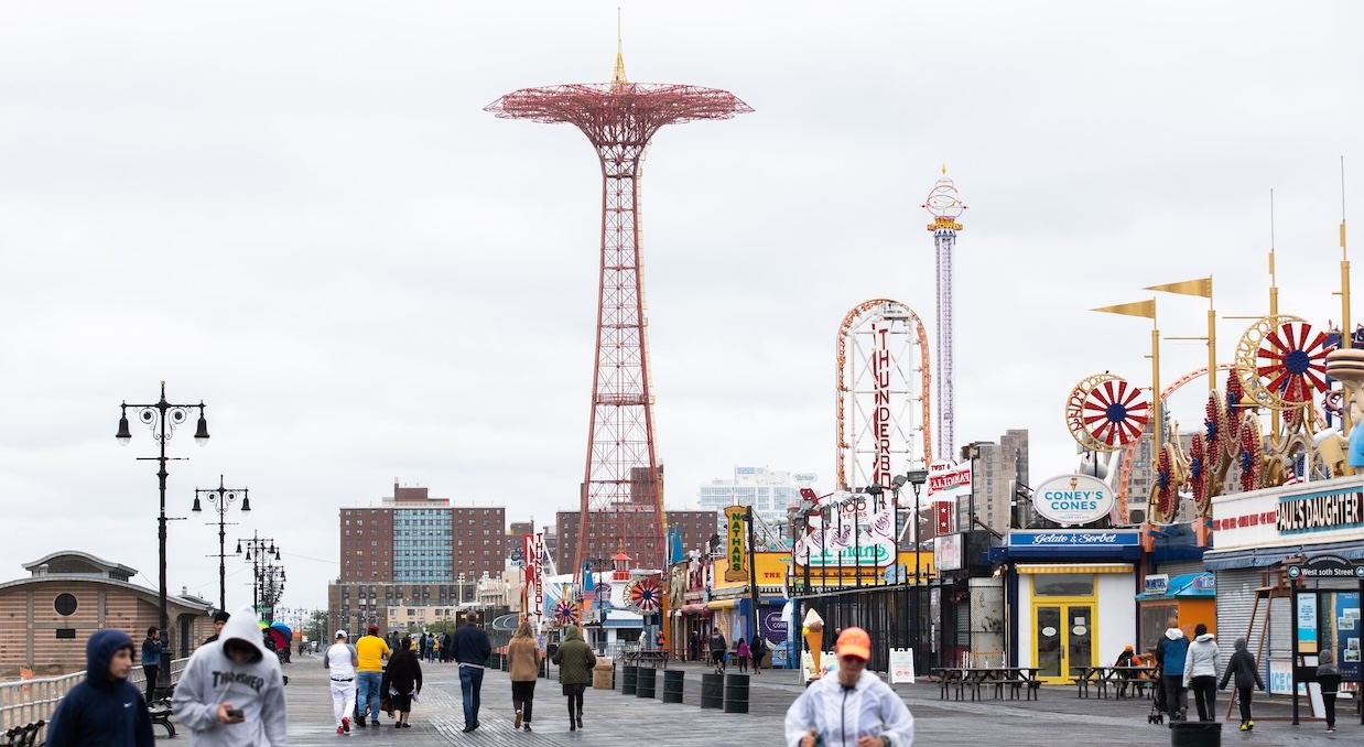 The Coney Island boardwalk.